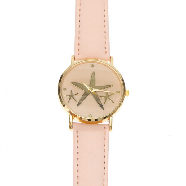 Ceas Stars curea din piele ecologica roz