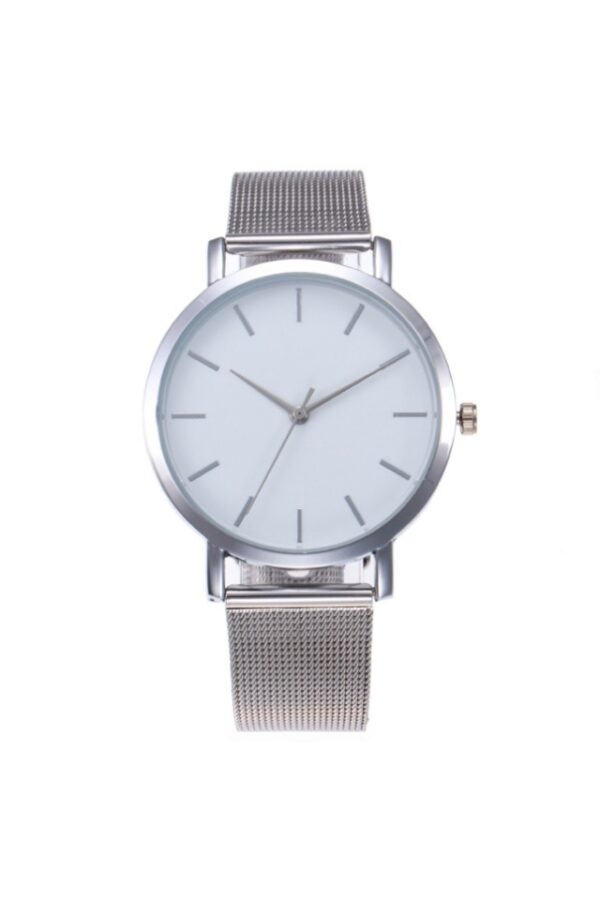 Ceas Cristalini curea metalica argintie