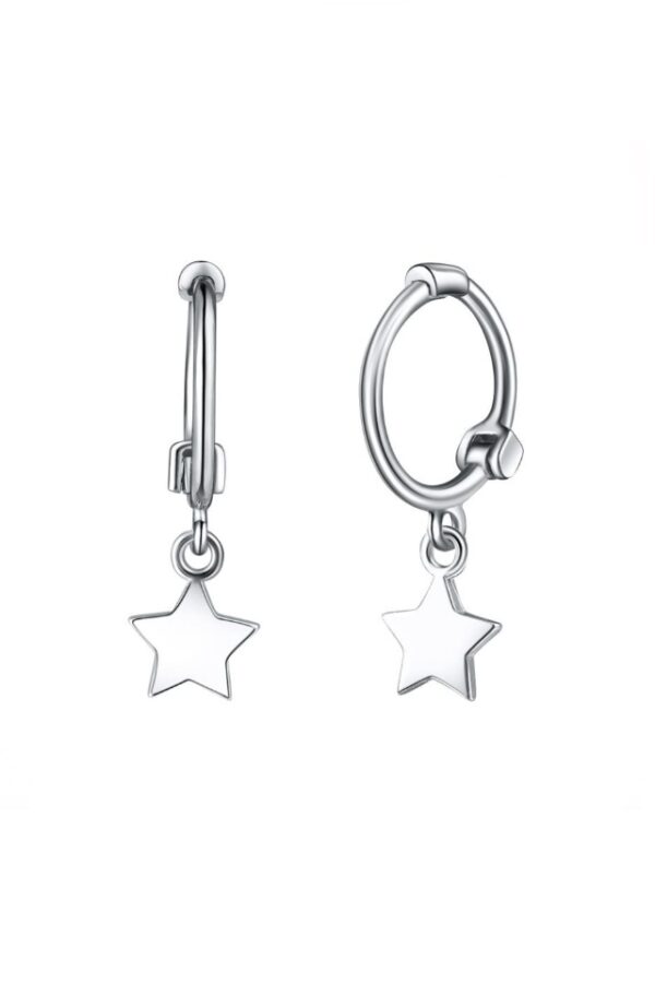 Cercei rotunzi din argint 925 Eternity Star cu stelute