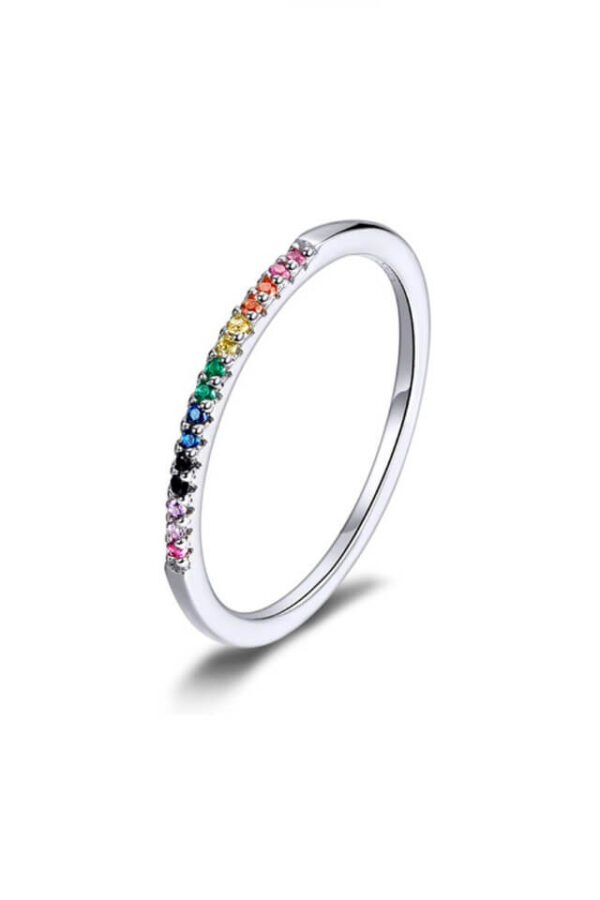 Inel din Argint 925 Magic Rainbow cu pietre de zirconiu colorate