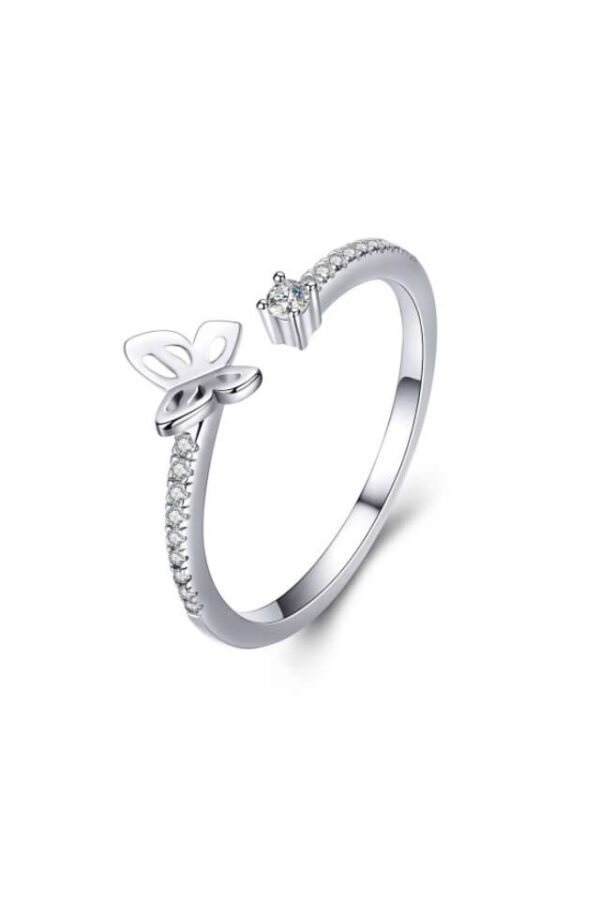 nel din Argint 925 Dancing butterfly cu pietre de zirconiu, masura ajustabila