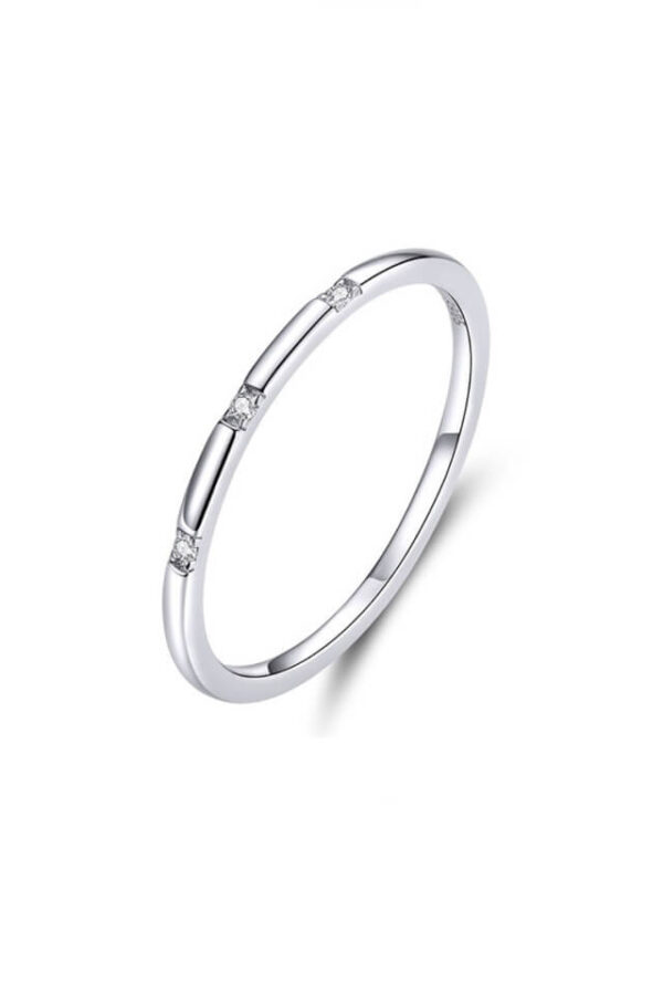 Inel din Argint 925 Slim cu pietre de zirconiu