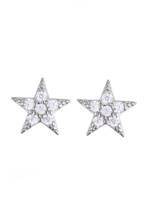 Cercei din argint 925 Zircon Star in forma de stea cu pietre de zirconiu