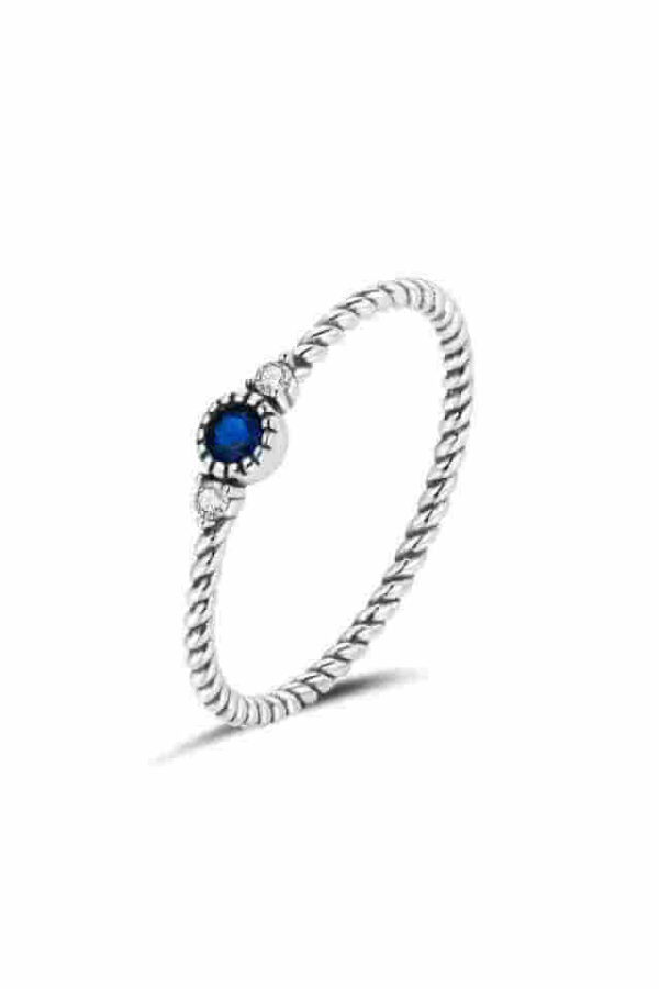 Inel de logodna din Argint 925 Blue Romance cu piatra albastra de zirconiu