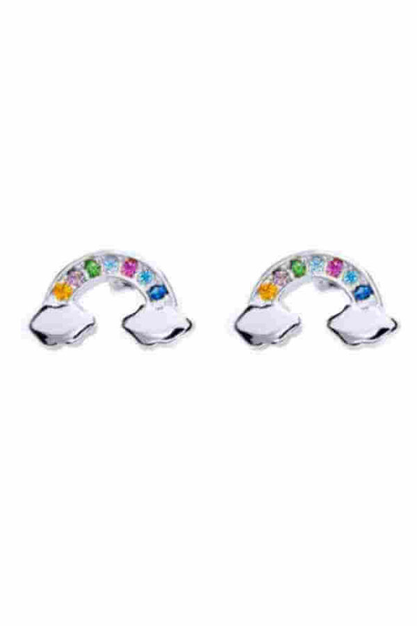 Cercei din argint 925 Rainbow in forma de curcubeu cu cheita din argint
