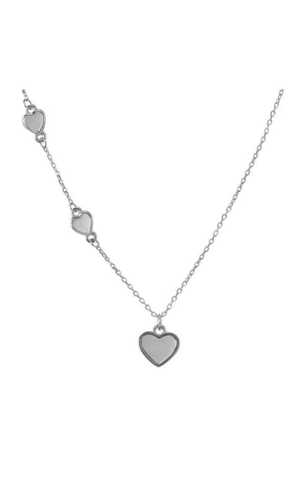 Lant din argint 925 Better Love cu pandantive in forma de inimioare, 40 cm