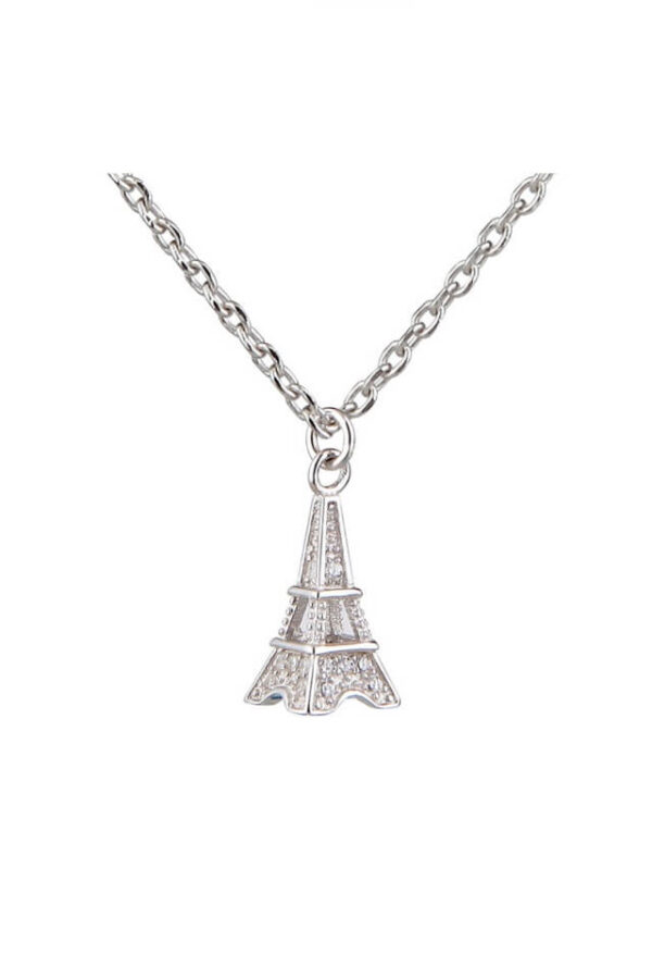 Lant din argint 925 Eiffel Tower cu pandantiv in forma de turnul Eiffel, 40 cm