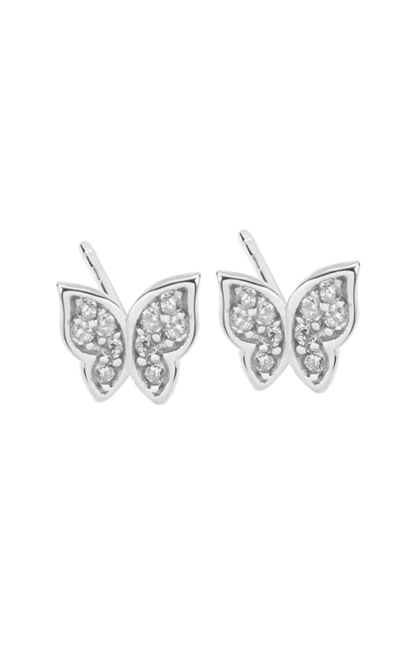 Cercei din argint 925 Magic Butterfly in forma de fluture cu pietre de zirconiu