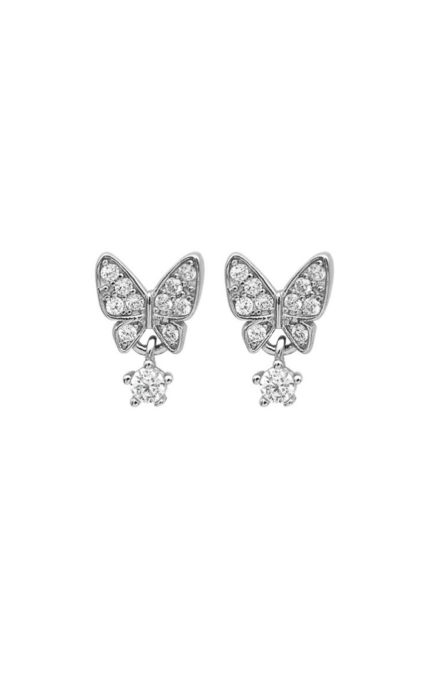 Cercei din argint 925 Coquet Butterfly in forma de fluture cu pietre de zirconiu