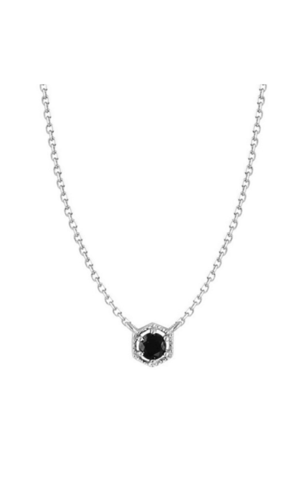 Lant din argint 925 Black Stone cu pandantiv din zirconiu negru, 40 cm
