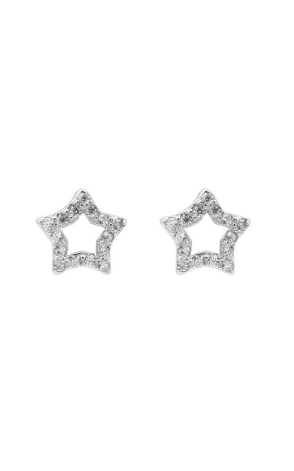 Cercei din argint 925 Zircon Star in forma de stea cu pietre de zirconiu