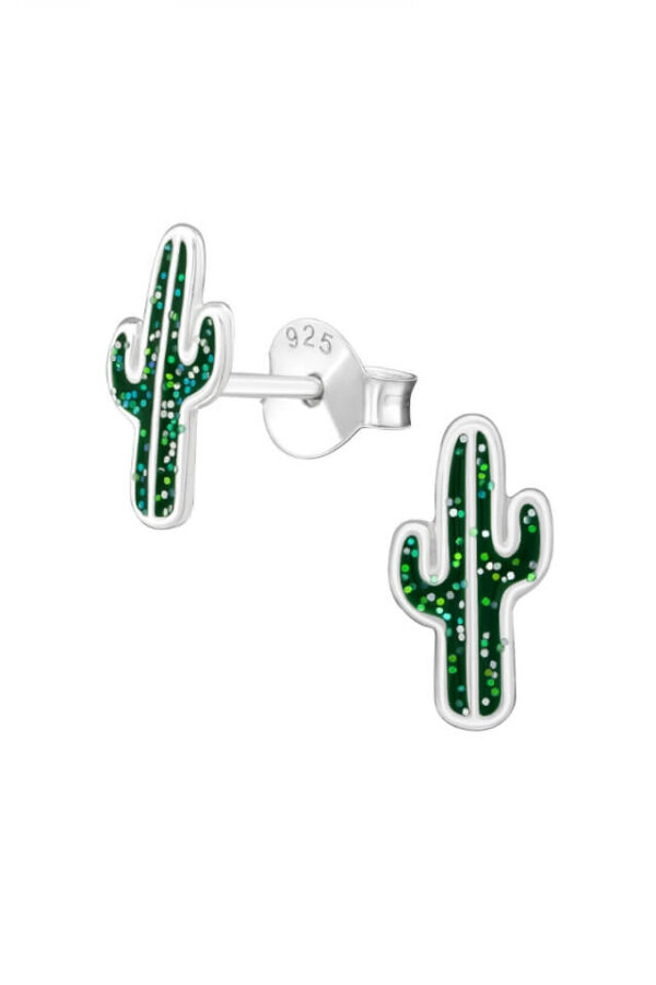 Cercei din argint 925 Cactus in forma de cactusi cu cheita din argint
