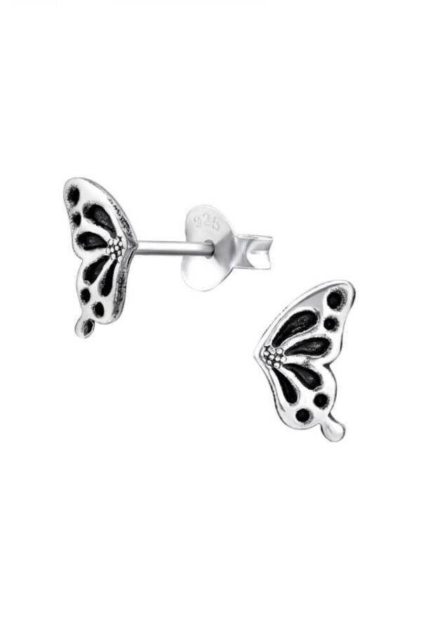Cercei din argint 925 Black Butterfly in forma de fluture