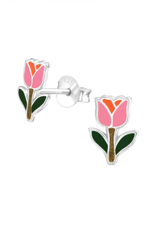 Cercei din argint 925 Tulip in forma de lalea cu cheita din argint