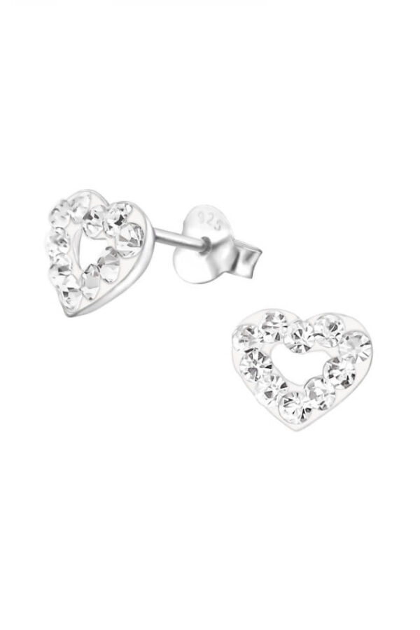 Cercei din argint 925 Lovable in forma de inimioare cu pietre de zirconiu