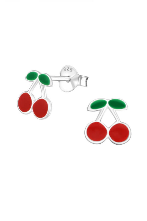 Cercei din argint 925 Cherry in forma de cirese cu cheita din argint