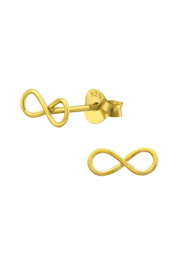 Cercei din argint 925 Infinity Gold in forma de infinit placat cu aur 14k