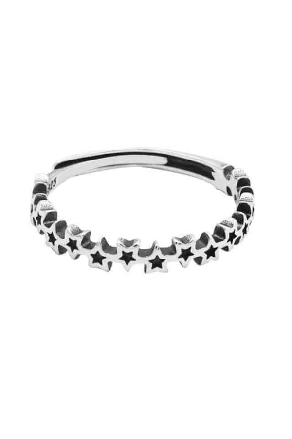 Inel din Argint 925 Mini Star cu stelute decupate, masura ajustabila