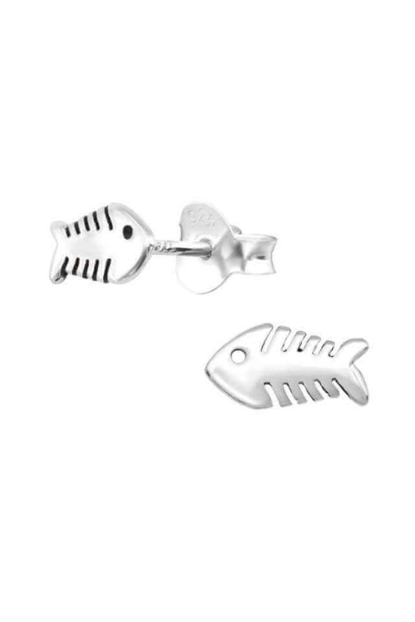Cercei din argint 925 Fishbone in forma de os de peste