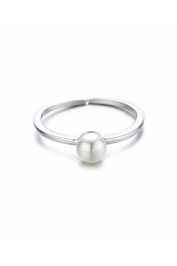 Inel din Argint 925 White Pearl cu perla, masura ajustabila