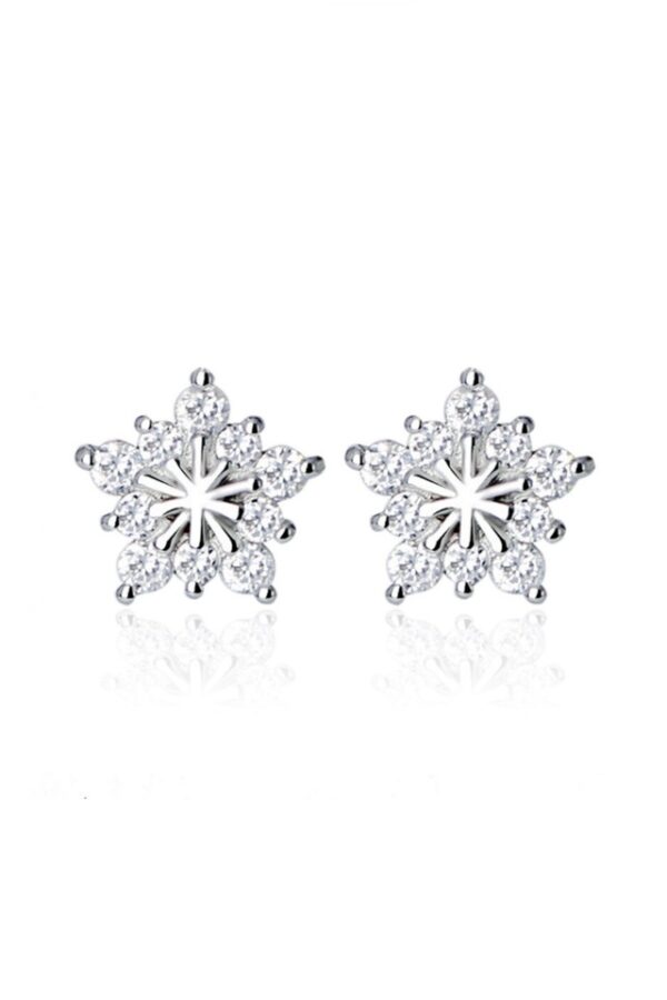 Cercei din argint 925 Shinny snowflake cu cheita din argint