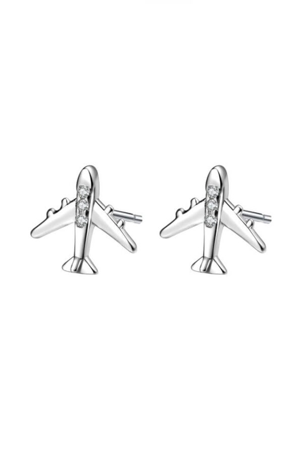Cercei din argint 925 Zircon Airplane cu pietre de zirconiu