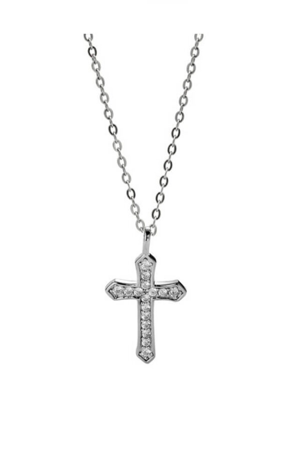 Lant din argint 925 Prayer Cross cu pandantiv in forma de cruce, 40 cm