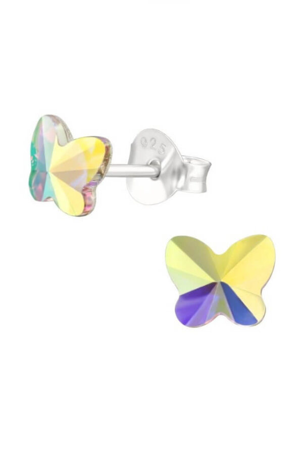 Cercei din argint 925 Crystal Butterfly in forma de fluture cu piatra de cristal