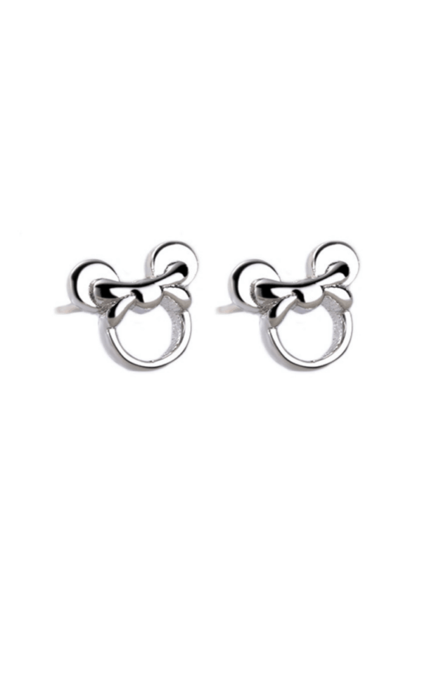 Cercei din argint 925 Mickey argintii in forma de mickey mouse cu cheita din argint