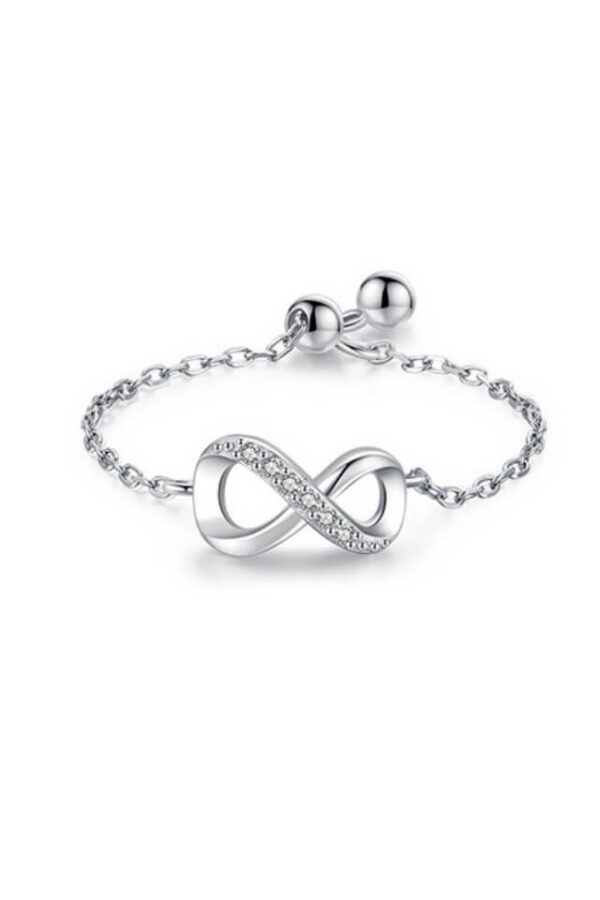 Inel din argint 925 Infinite Chain argintiu cu infinit, masura ajustabila