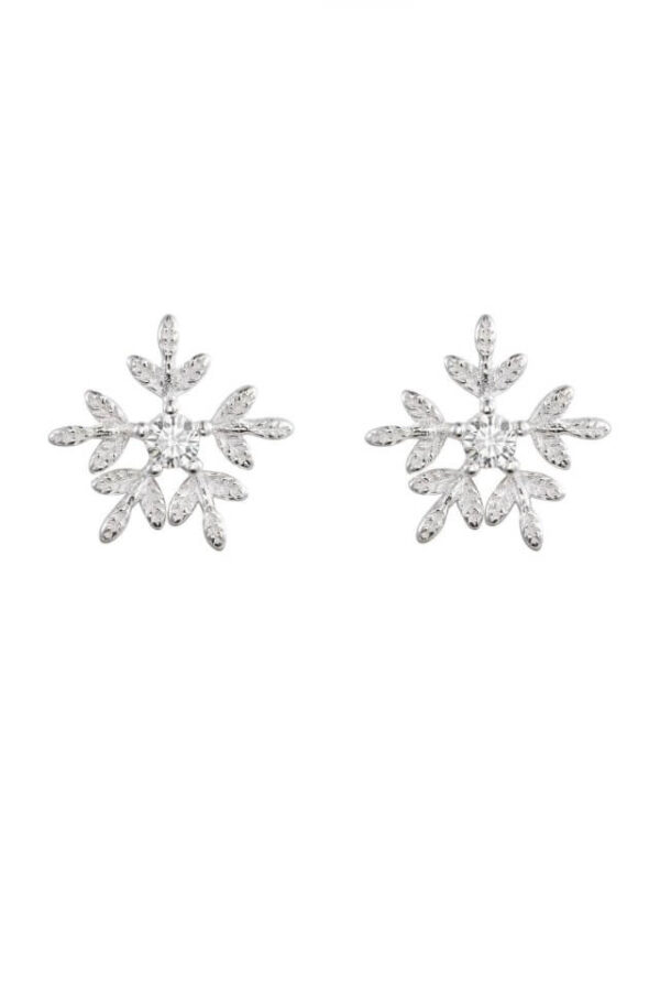 Cercei din argint 925 Magic Snow cu piatra de zirconiu si cheita din argint