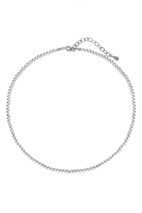 Colier la baza gatului din Hematit argintiu in forma de sfere de 2 mm si accesorii din Argint 925