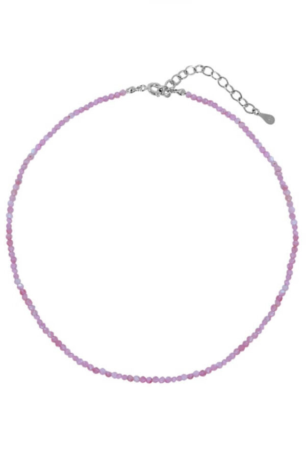 Colier la baza gatului din Lepidolit mov sfere fatetate de 2 mm si accesorii din Argint 925