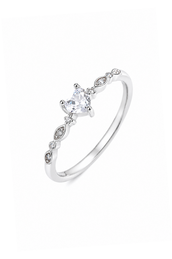 Inel din Argint 925 Colourful Love cu piatra transparenta de zirconiu, masura ajustabila