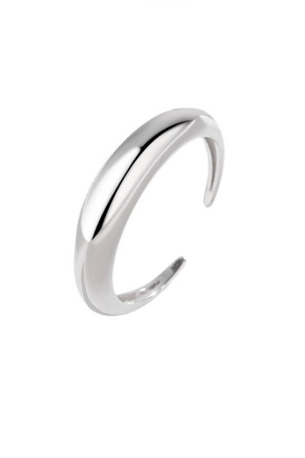 Inel din argint 925 Round Edge argintiu model geometric, masura ajustabila