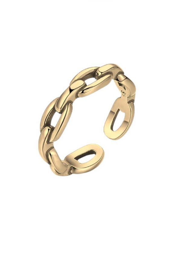 Cercel din argint 925 Iron tip ear cuff auriu, diametru 1.2 cm