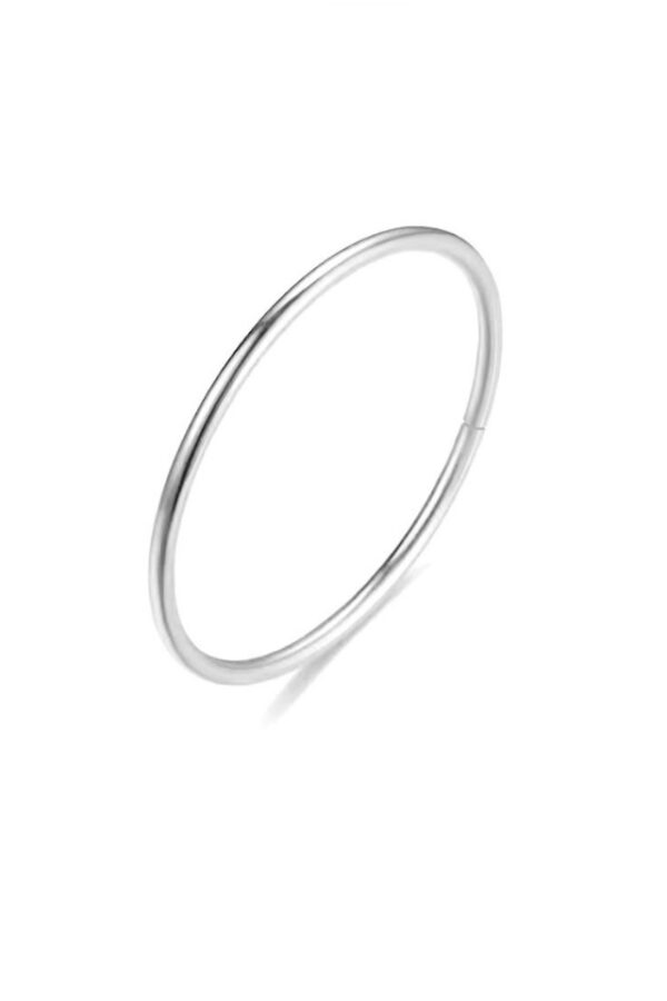 Inel din argint 925 Simple Line argintiu cu pietre de zirconiu, masura ajustabila