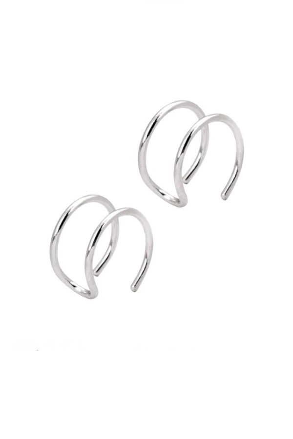 Cercei din argint 925 Lively tip ear cuff argintii, diametru 1 cm