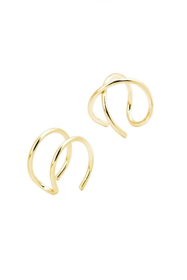 Cercei din argint 925 Only tip ear cuff aurii, diametru 1 cm