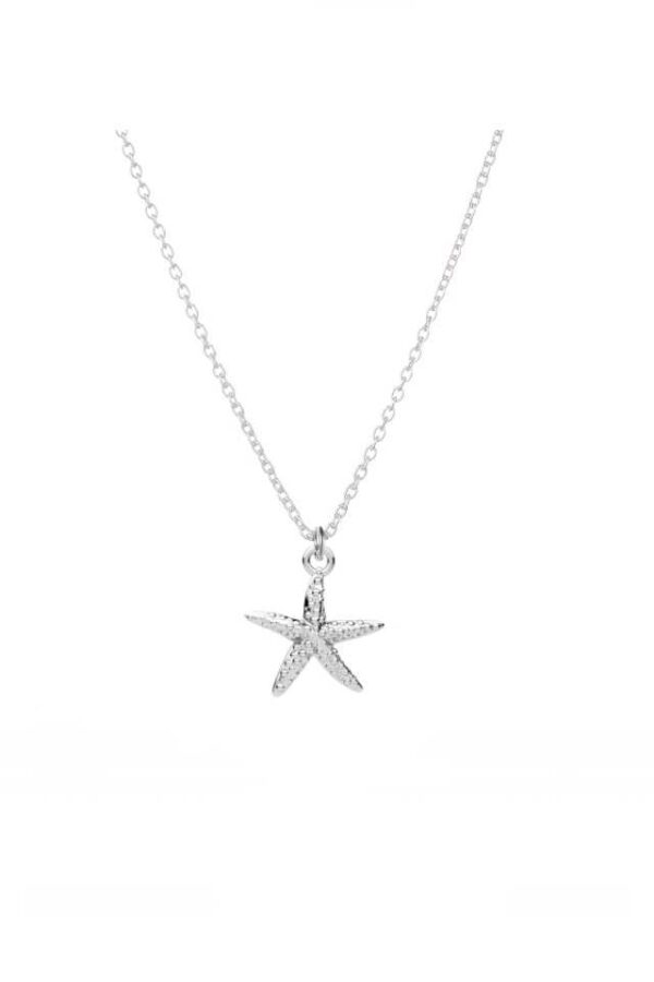 Lant din argint 925 Starfish argintiu cu pandantiv în formă de stea de mare, 45 cm, potrivit ziua mamei, aniversare, sarbatori